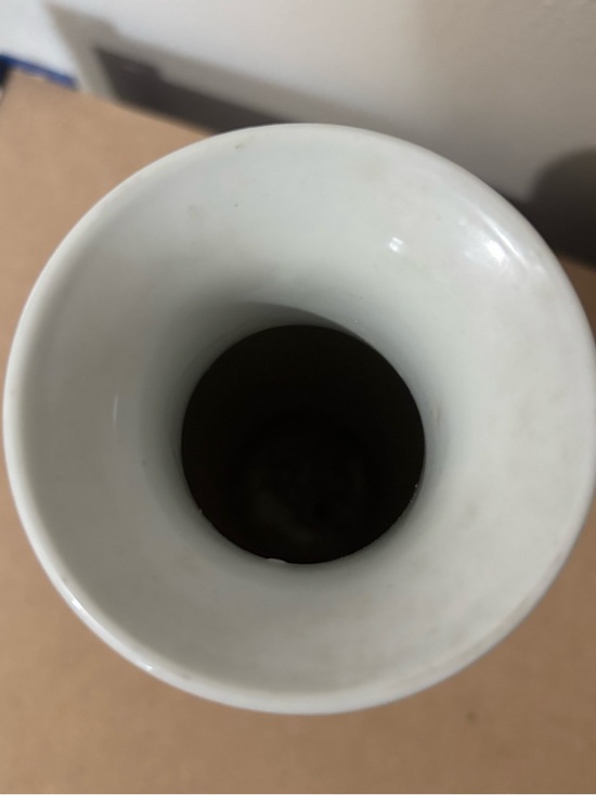 Glazed Ceramic Famille Rose Pink Flame Stitch Patterned Chinoiserie Vase 8” Sm - Picture 5 of 9